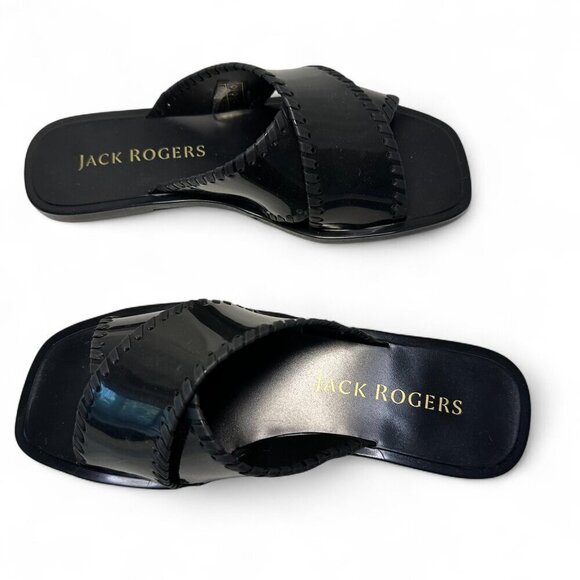 JACK ROGERS Sloane X Band Jelly Sandals, Black, Sz 7, NEW IN BOX - Picture 10 of 11